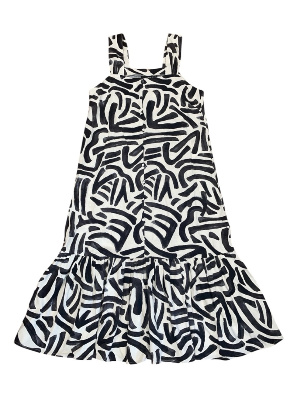 Pieces black and cream midi dress